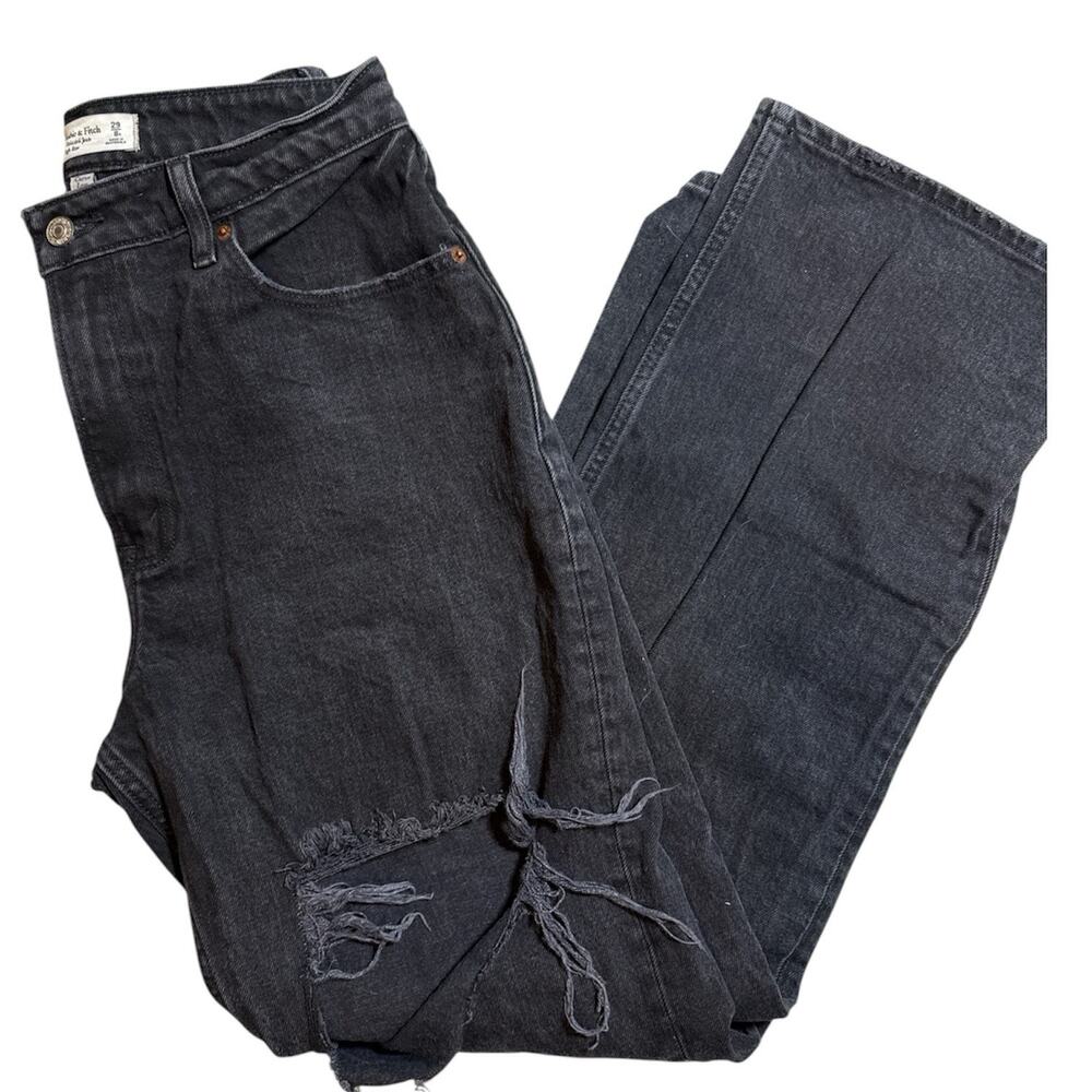 Abercrombie & Fitch 90s Relaxed Jean High Rise Black Curve Love 29/8R